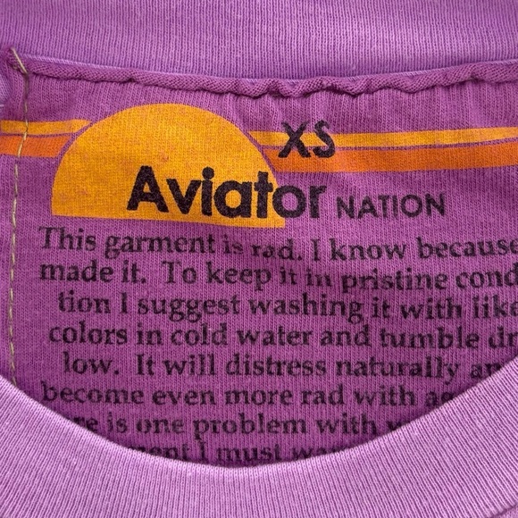 Aviator Nation Purple T-Shirt Size XS In Purple - Picture 5 of 5